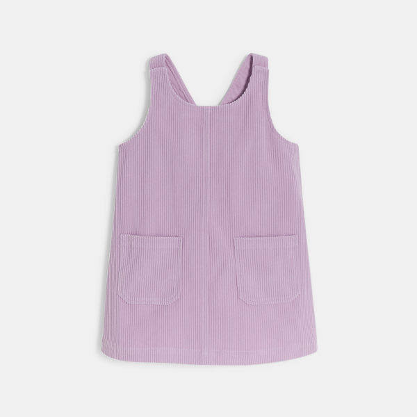 فستان بحمّالات مخملي أرجواني اللون للبنات الرضع